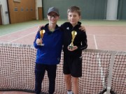 Marian Kváš (3. místo) a Tomáš Venc vítěz krajského přeboru mladších žáků. Spolu pak 2. místo v deblu