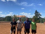 finále čtyřhry mužů v Ledči: Palán, Popek - Podoba, Venc 5:7, 7:6 (5), 1:0 (6)