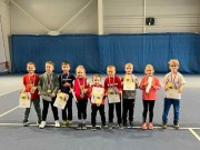 skupinka minitenistů po vyhlášení