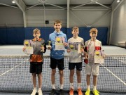 Finále čtyřhry st. žáků v Humpolci: Venc A., Fiala – Jileček, Beneš 3:6, 0:6.