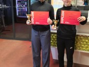 3. místo ve starších žákyních ve čtyřhře v Hradci Králové: Dovrtělová - Molová